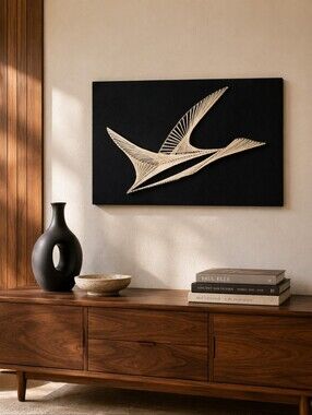 Vintage Mary Lou String Art Canada Goose Wall Art MCM Fredericton NB 16x24